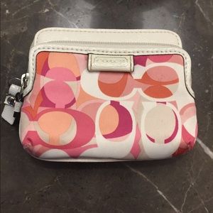 Coach multicolored fabric wallet